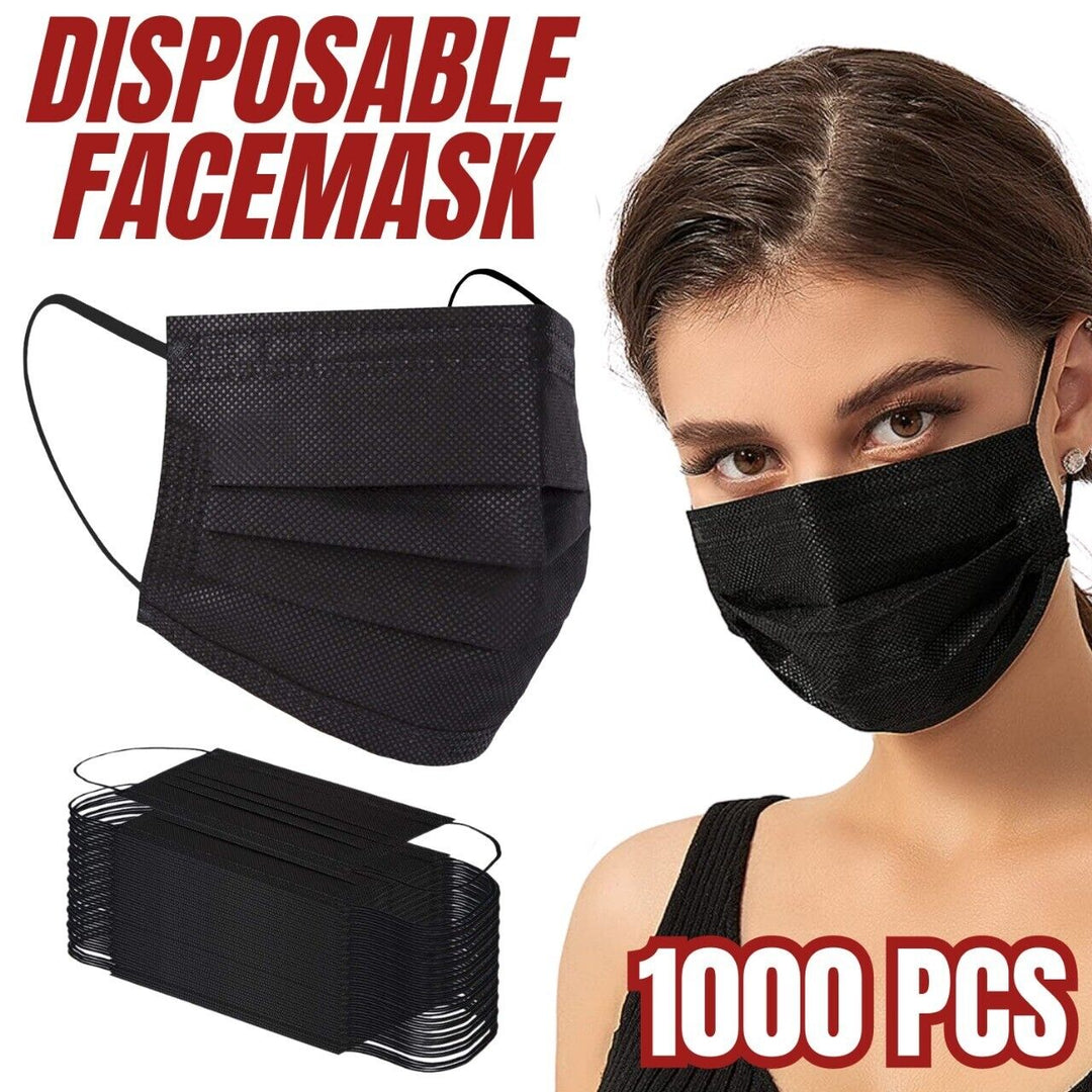 1000pc 3-Ply Disposable Face Mask Non Medical Surgical Cover Mouth Nose BULK - Phone FilmStudio