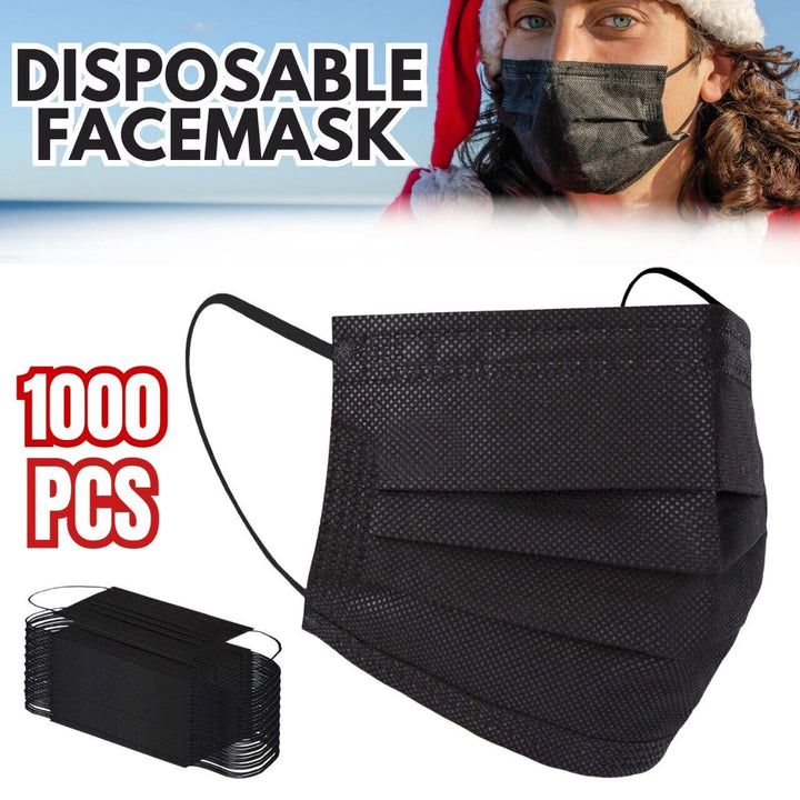 1000pc 3-Ply Disposable Face Mask Non Medical Surgical Cover Mouth Nose BULK - Phone FilmStudio