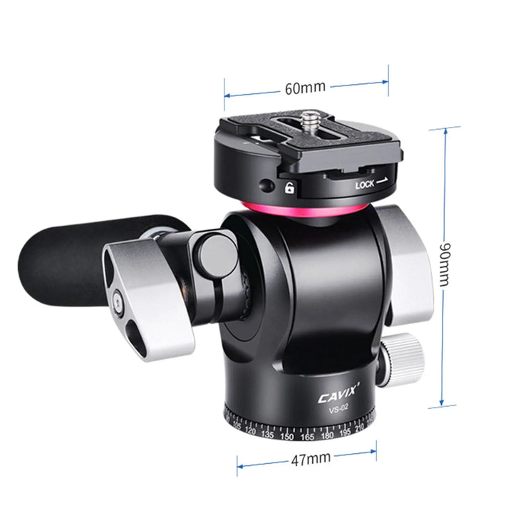 CAVIX VS-02 Hydraulic Damping Gimbal Tripod Head for Monopod DSLR Camera with Quick Release Plate - Phone FilmStudio