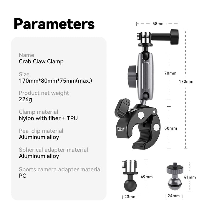 TELESIN 360* Magic Arm Action Mount - Phone FilmStudio