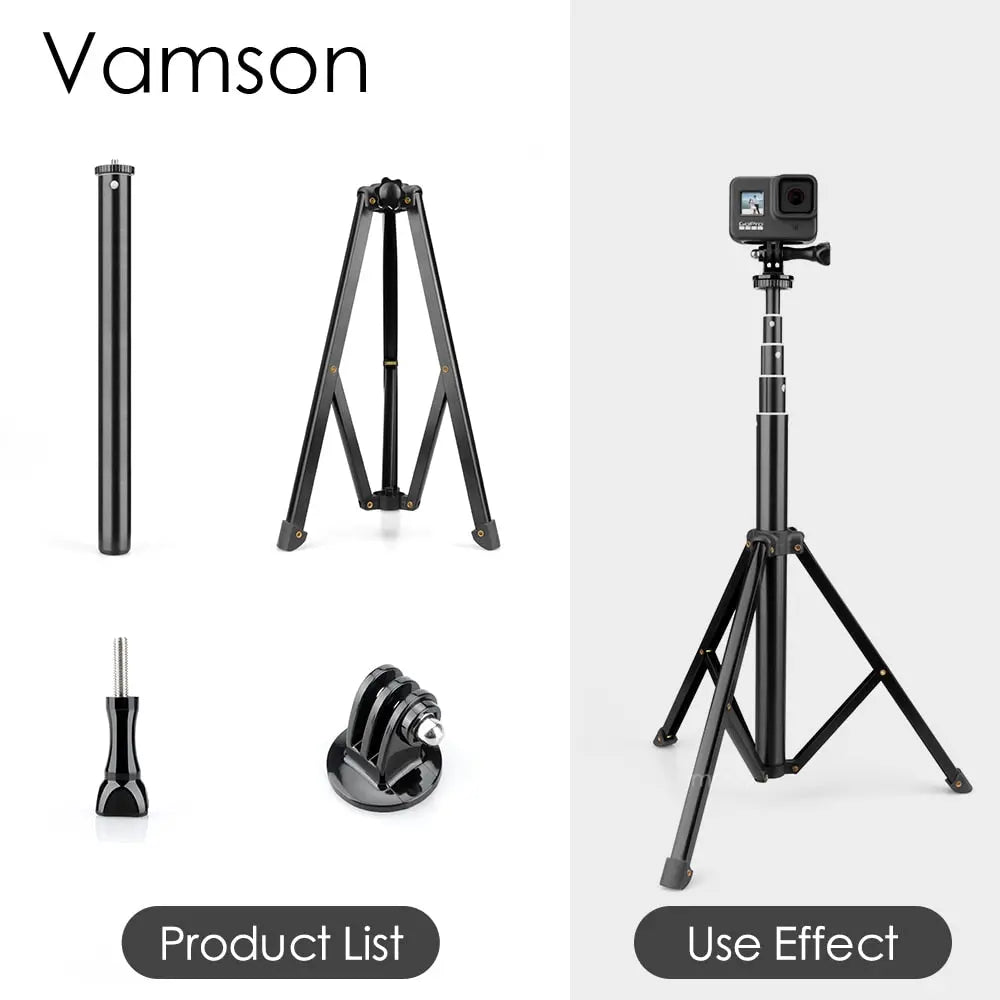 Vamson Car Suction Cup Holder with Double Ball Head Adapter with Invisible Selfie Stick for Insta360 One R X2 GoPro Accessories - Phone FilmStudio